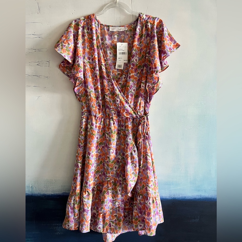 Purple and orange floral dress